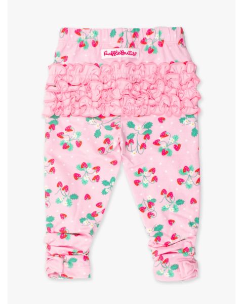 Sweet As Strawberries Baby Ruched Bow Leggings