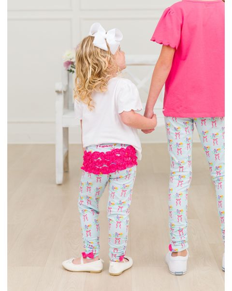Bows and Bouquets Baby Ruched Bow Leggings