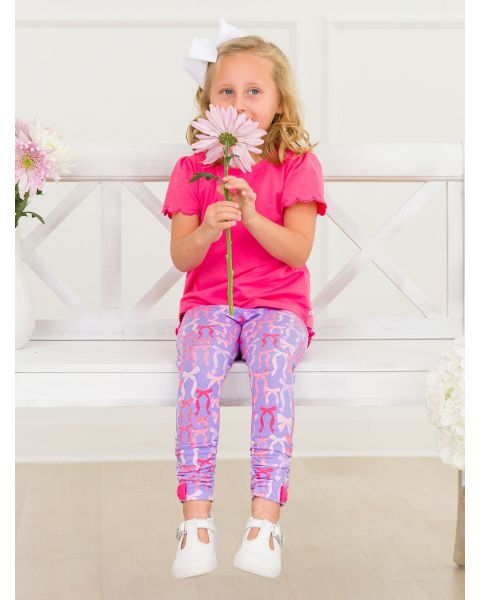 Rosy Ribbons Baby Ruched Bow Leggings