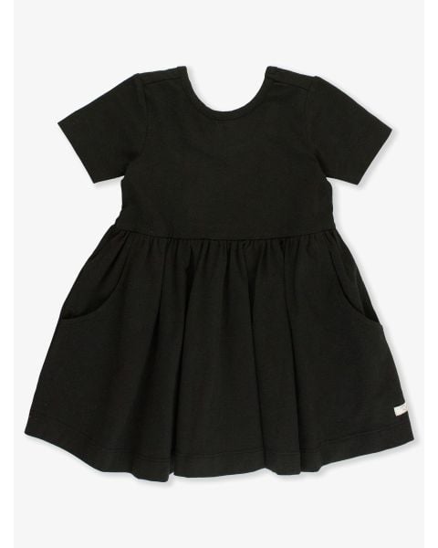 Black Knit Short Sleeve Twirl Dress