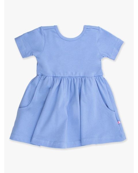 Periwinkle Blue Knit Short Sleeve Twirl Dress