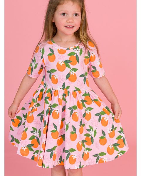 Orange You The Sweetest Knit Short Sleeve Twirl Dress