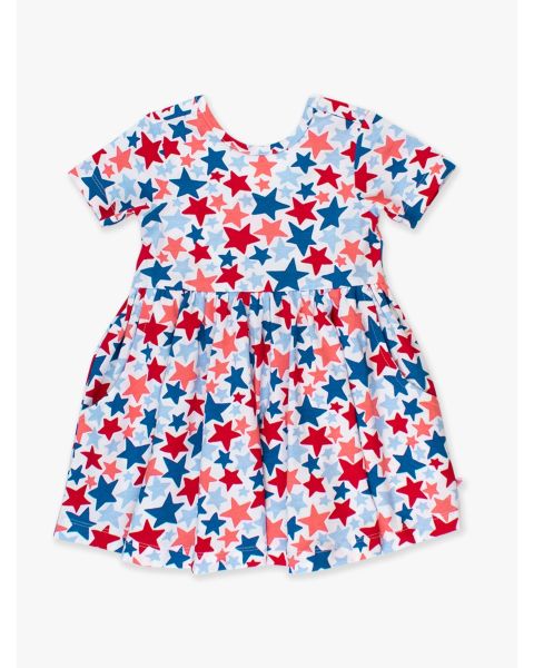 Star-Spangled Knit Short Sleeve Twirl Dress