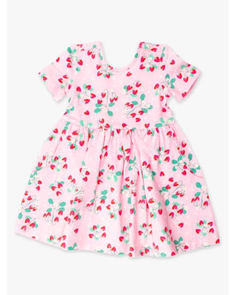 Sweet As Strawberries Knit Short Sleeve Twirl Dress