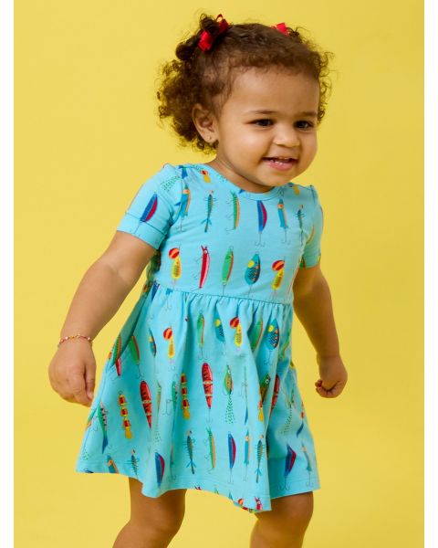 Gone Fishin Knit Short Sleeve Twirl Dress