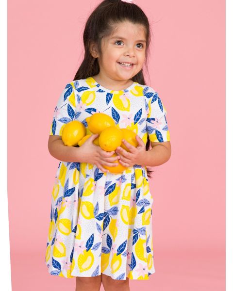 Lemon Capri Knit Short Sleeve Twirl Dress