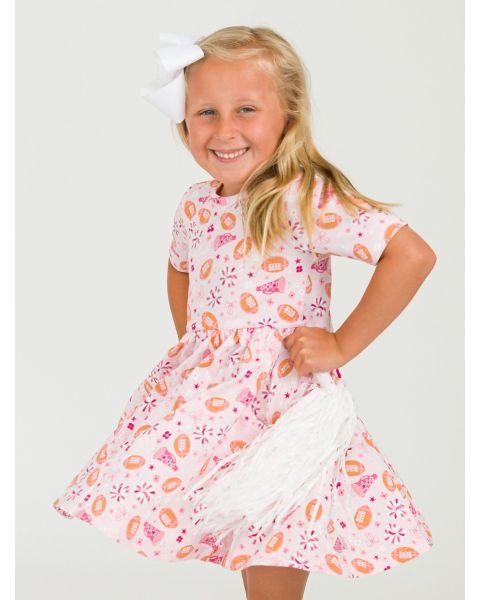 Spirit Squad Knit Short Sleeve Twirl Dress