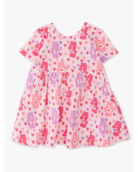 Pink Heart Care Bears Knit Short Sleeve Twirl Dress