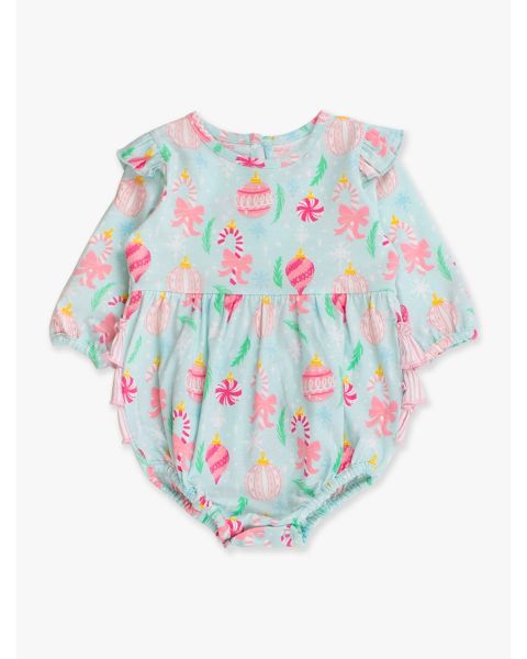 Ornament Dreams Knit Long Sleeve Flutter Bubble Romper