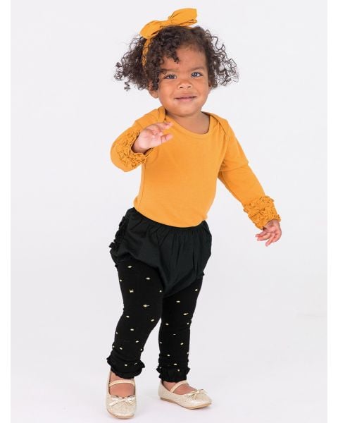Black Woven RuffleButt Bloomer