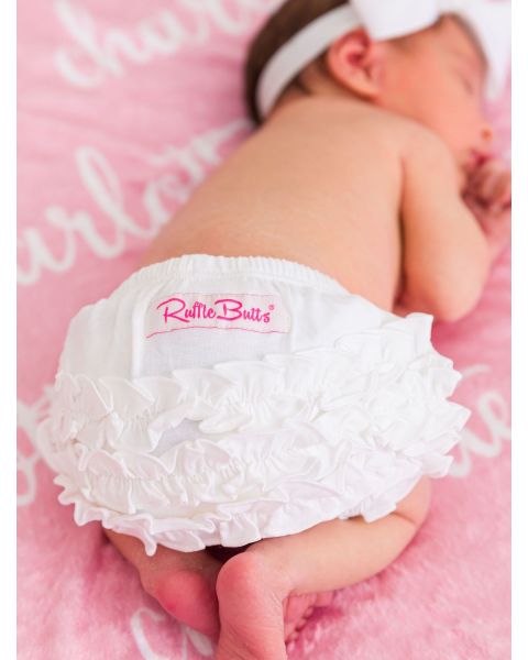 White Knit RuffleButt Bloomer