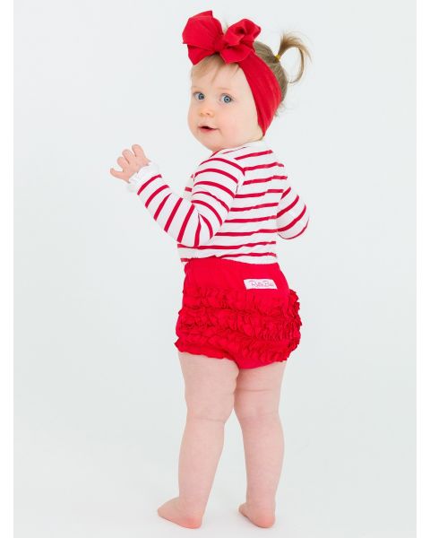 Red Knit RuffleButt Bloomer