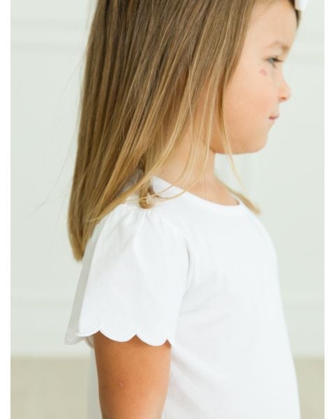 White Scallop Tee