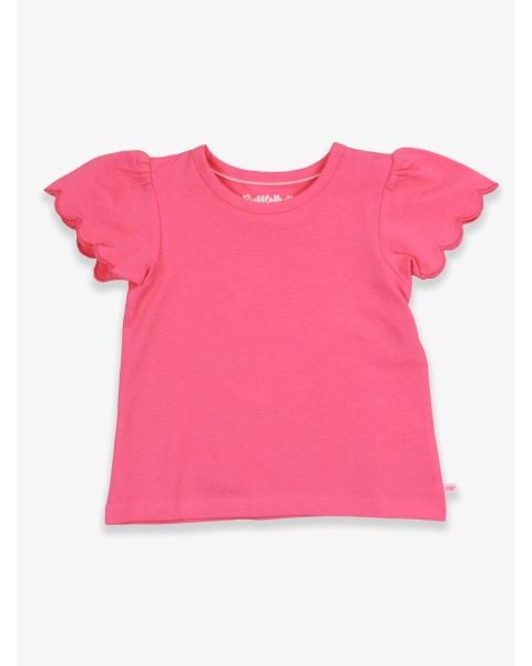 Hot Pink Short Sleeve Scallop Tee