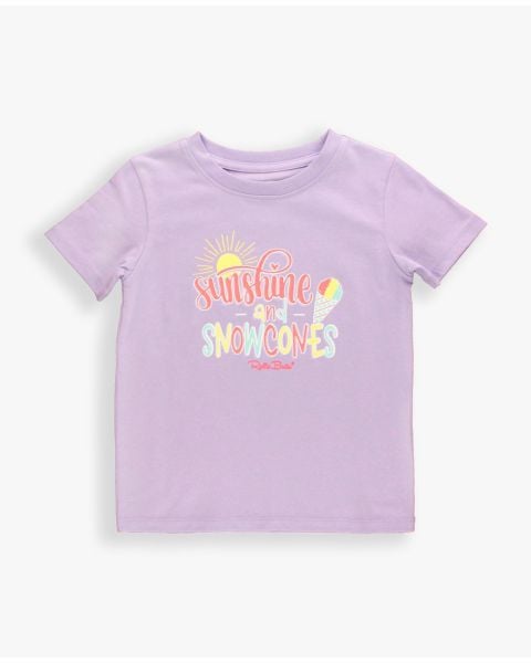 Girls' Lavender Short Sleeve Graphic Tee