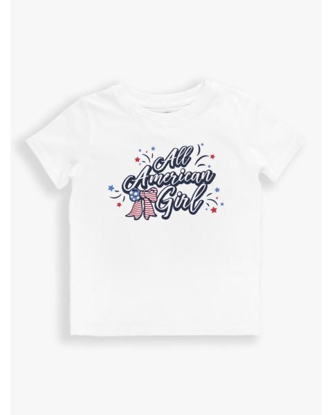White Americana Girls' Graphic Tee