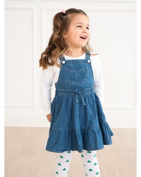 Light Wash Denim Overall Jumper Dress