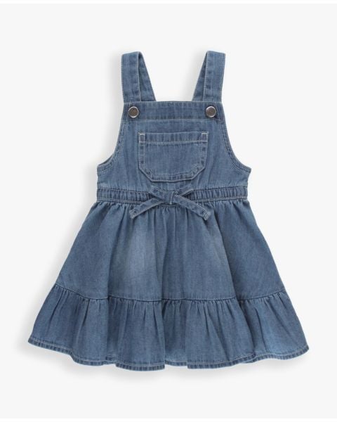 Light Wash Denim Overall Jumper Dress