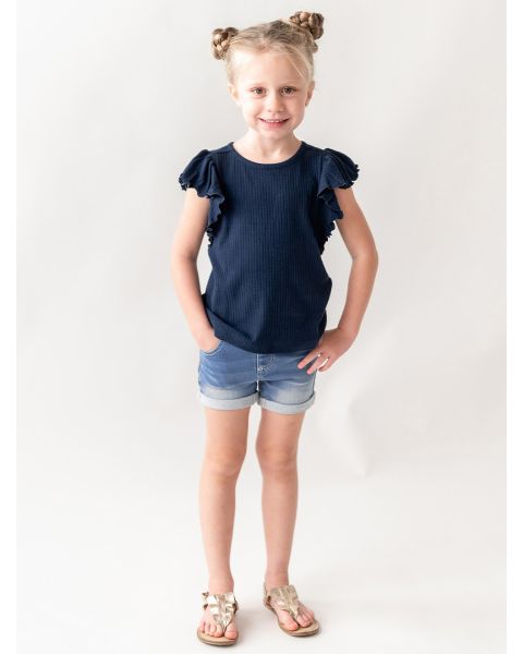 Light Wash Girls' Stretch Denim Shorts