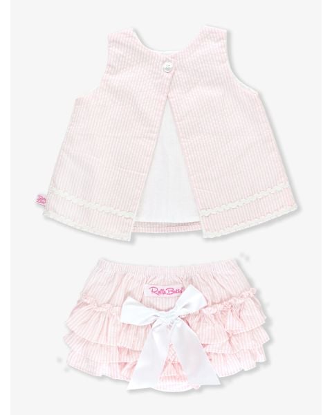 Pink Seersucker Ric Rac Swing Top and Bloomer Set