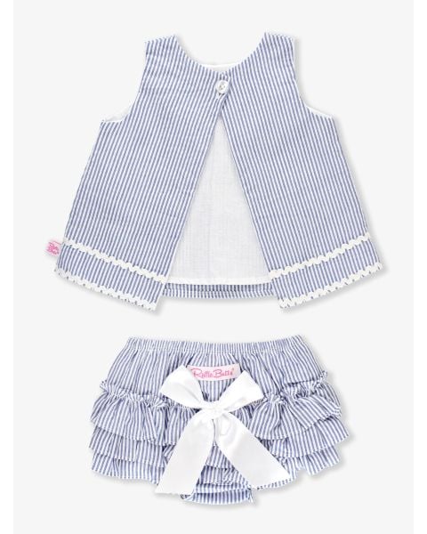 Classic Blue Seersucker Ric Rac Swing Top and Bloomer Set