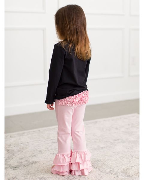 Baby Pink Ruffle Flare Pants