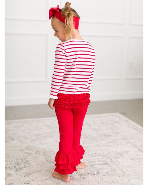 Baby Red Ruffle Flare Pants
