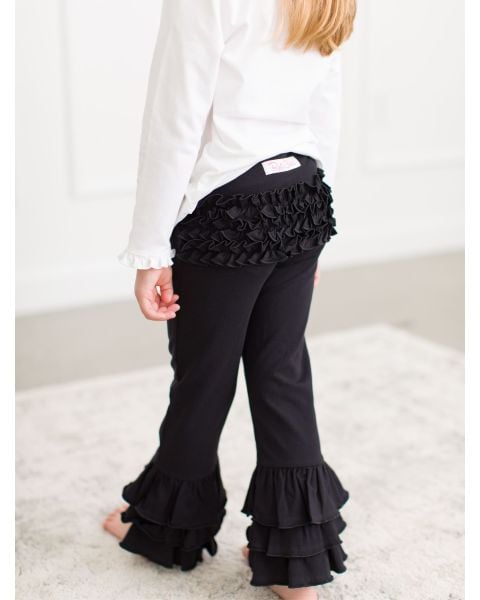 Baby Black Ruffle Flare Pants