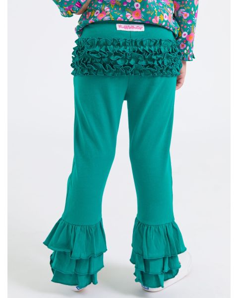 Emerald Green Ruffle Flare Pants