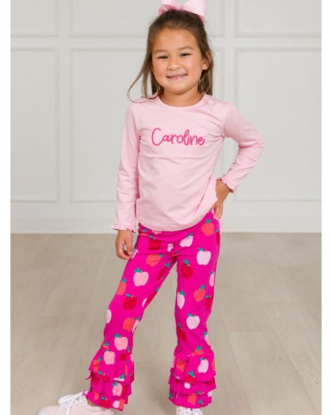 Apple of My Eye Ruffle Flare Pants