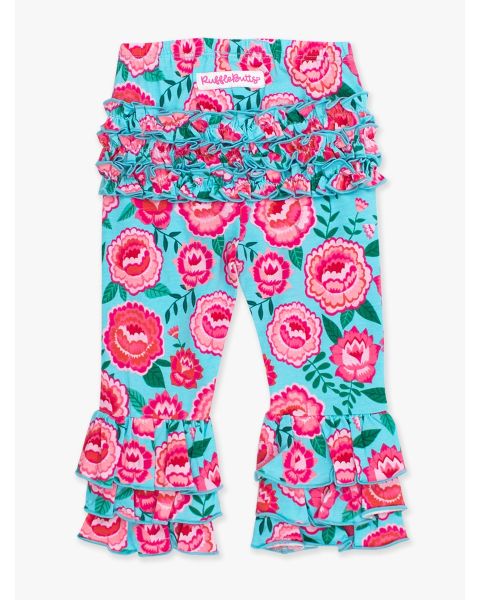 Bright Blossoms Ruffle Flare Pants