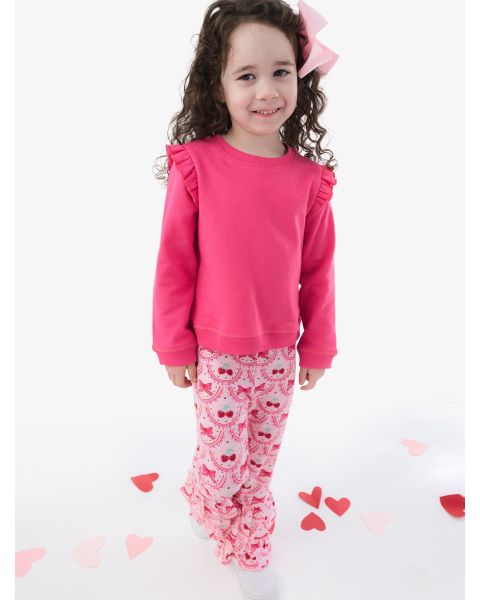 Love You Cherry Much Ruffle Flare Pants