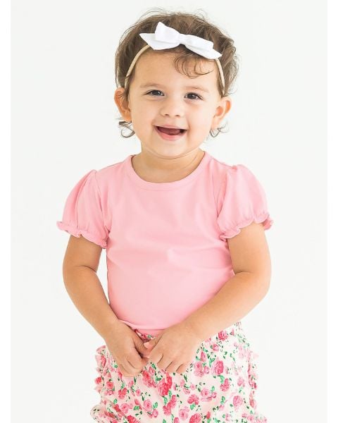 Pink Puff Sleeve Bodysuit