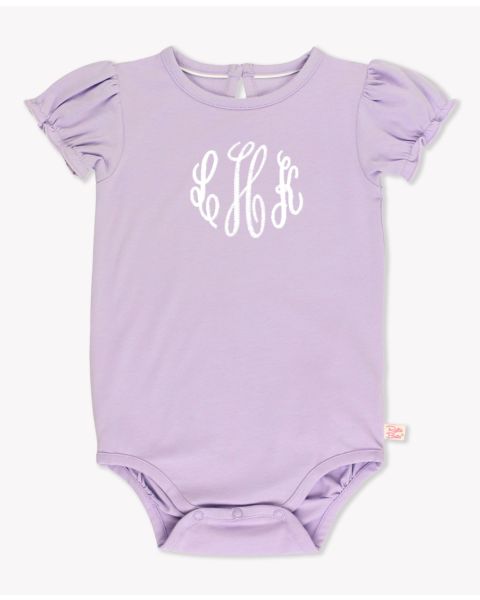 Lavender Knit Puff Short Sleeve Bodysuit