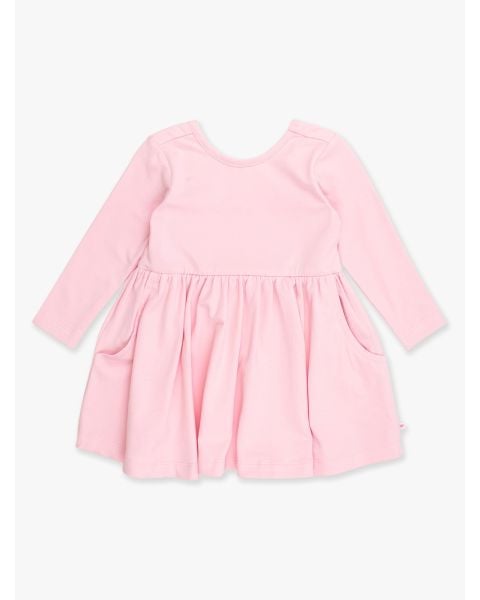 Pink Knit Long Sleeve Twirl Dress