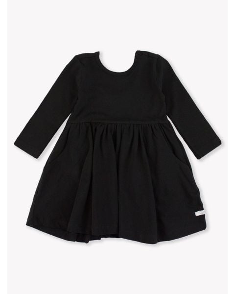 Black Knit Long Sleeve Twirl Dress