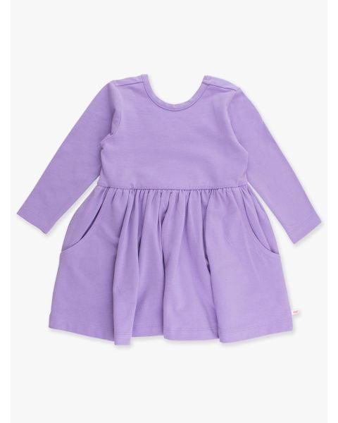 Wisteria Purple Knit Long Sleeve Twirl Dress