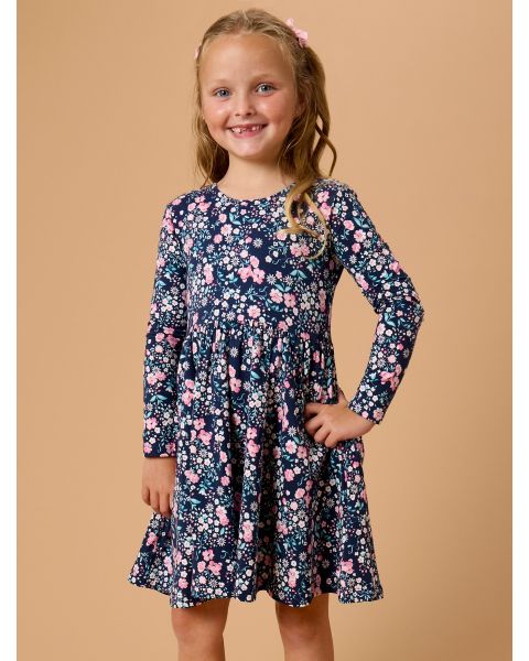 Moonlit Meadow Knit Long Sleeve Twirl Dress