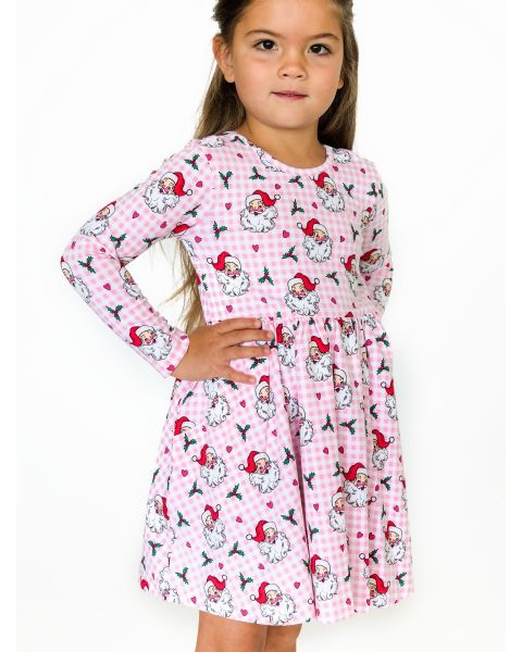 Knit Long Sleeve Twirl Dress main image 0