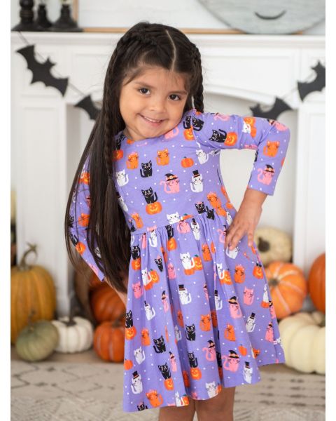 Kitty Costumes Knit Long Sleeve Twirl Dress