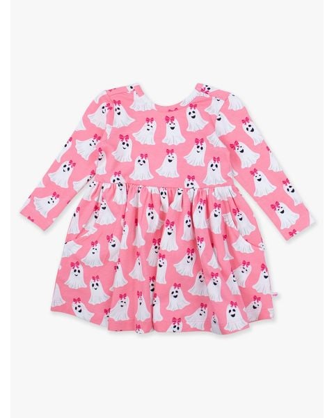 Ghostie Girls Knit Long Sleeve Twirl Dress