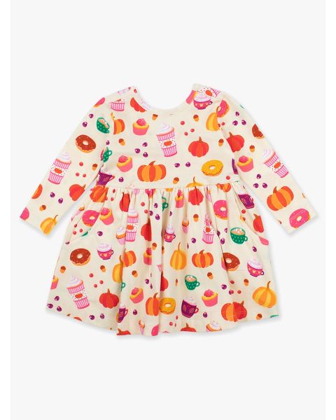 Fall Treats Knit Long Sleeve Twirl Dress