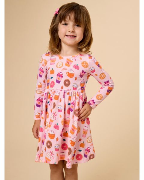 Autumn Spice Knit Long Sleeve Twirl Dress