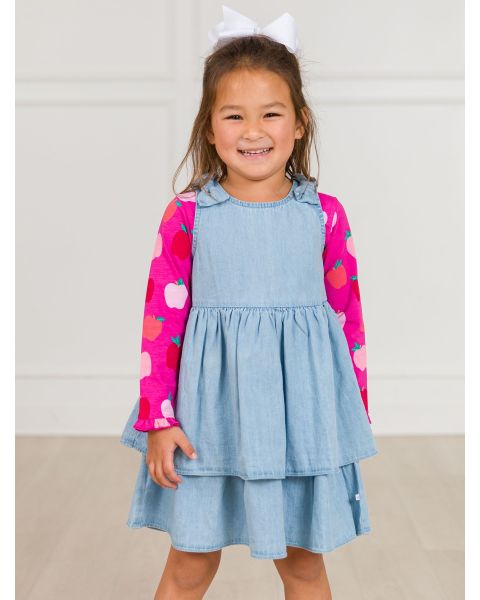 Apple of My Eye Knit Long Sleeve Ruffle Layering Tee