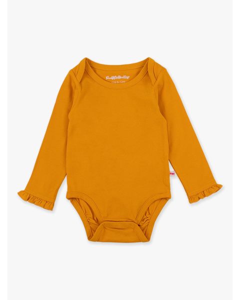 Butterscotch Knit Long Sleeve Ruffle Layering Bodysuit