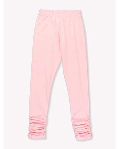 Pink Kids Ruched Bow Leggings