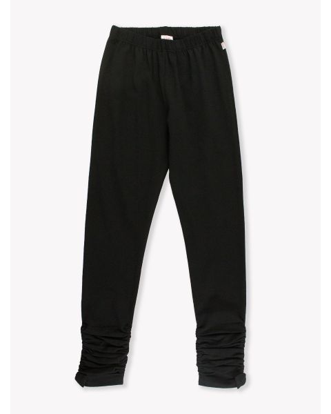 Black Kids Ruched Bow Leggings