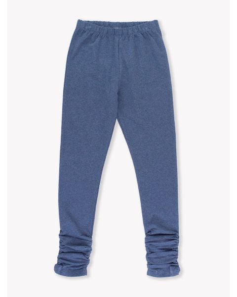 Faux Denim Kids Ruched Bow Leggings
