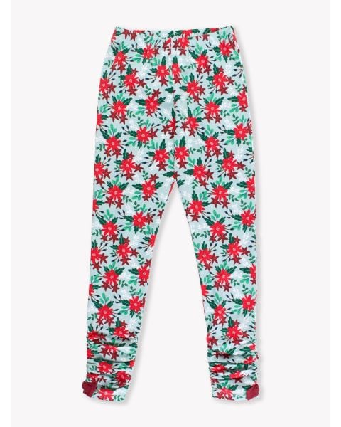 Season's Greetings Kids Ruched Bow Leggings