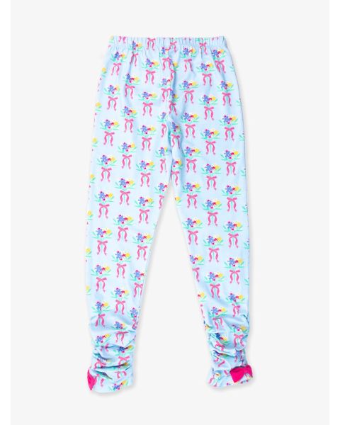 Bows and Bouquets Kids Ruched Bow Leggings